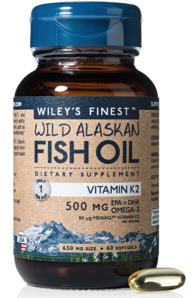 Wiley's Finest Wild Alaskan Fish Oil +VITAMIN K2 60 Caps - Image 2