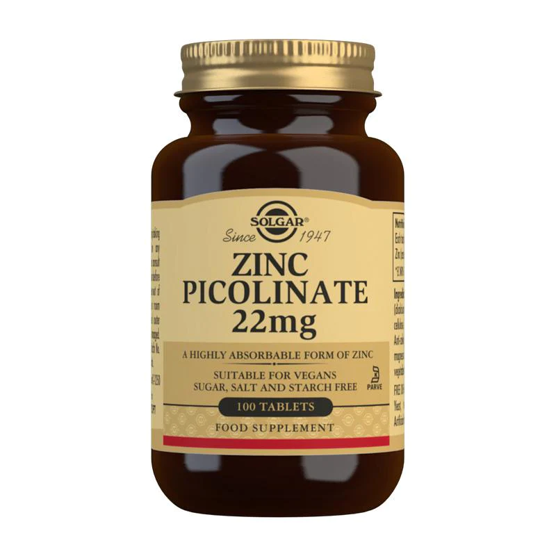Solgar Zinc Picolinate 22 mg 100 Tablets