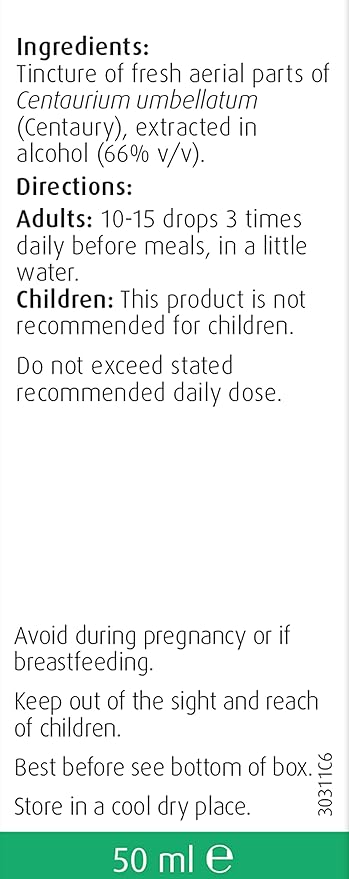 A. Vogel - Centaurium (Centaury) Tinacture - 50ml - Image 3