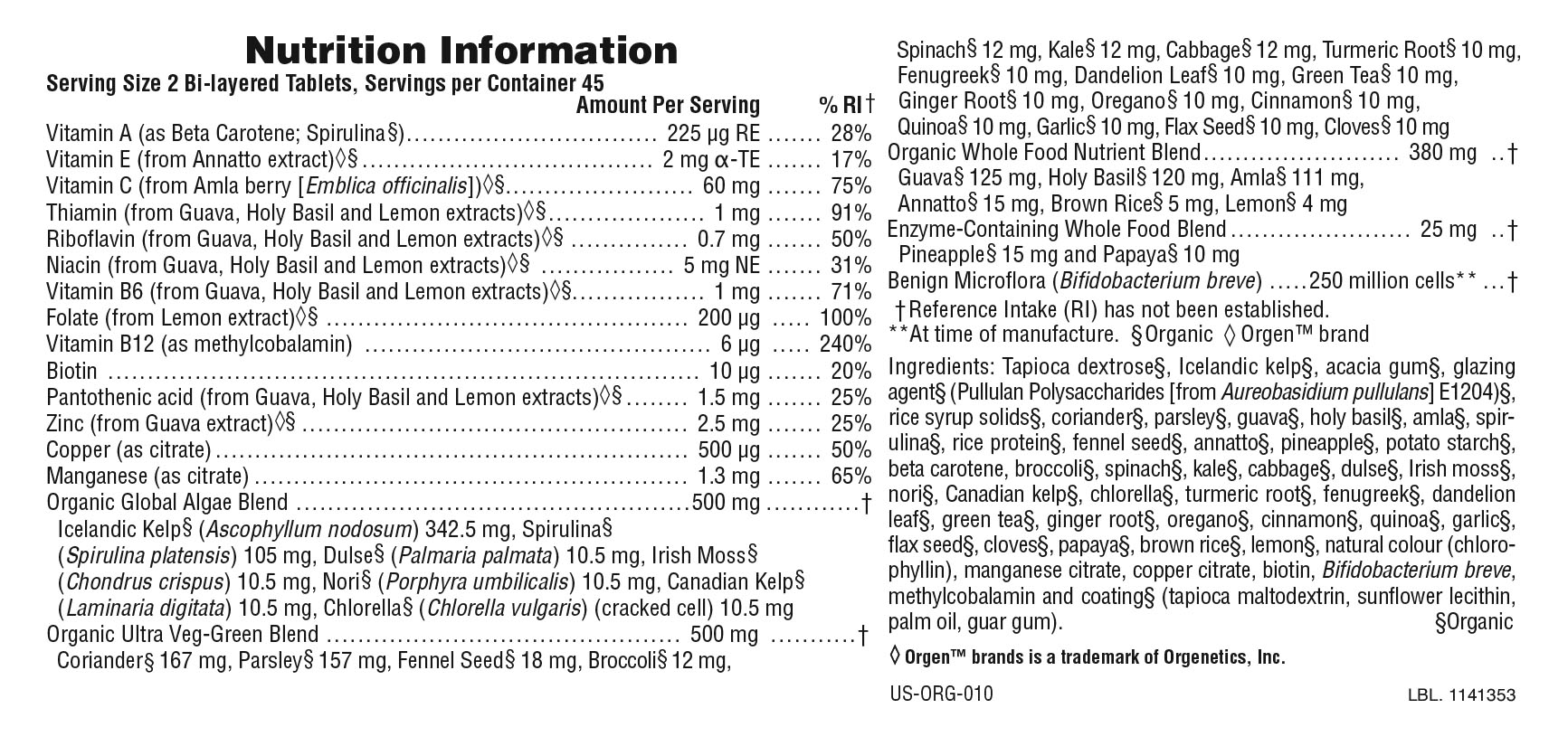 NaturesPlus - Ultra Juice Organic Green food supplement - 90 organic bi-layered tablets - Image 2