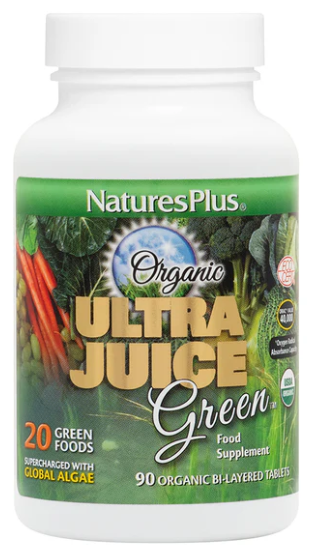 NaturesPlus - Ultra Juice Organic Green food supplement - 90 organic bi-layered tablets