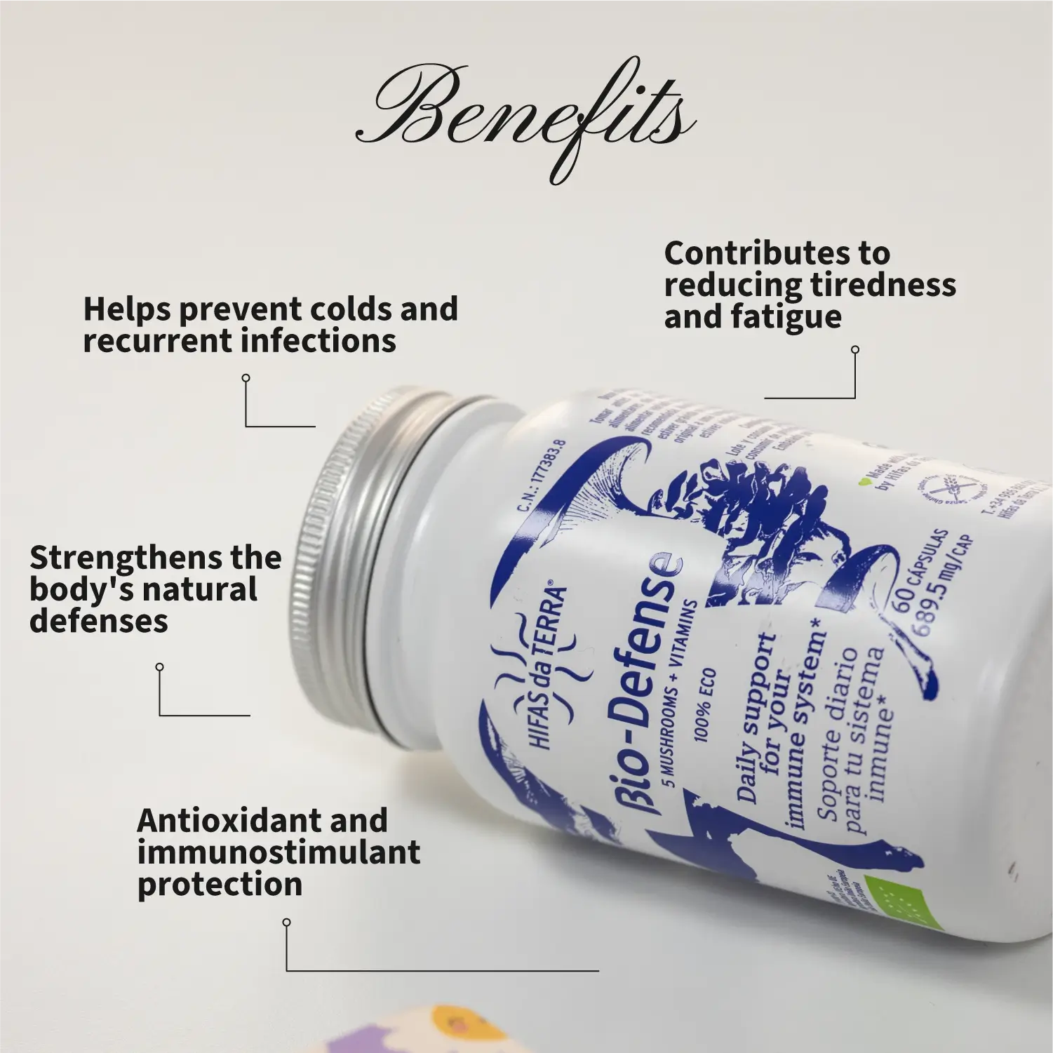 Hifas da Terra - Bio Defense - Daily support - 60 capsules - Image 3