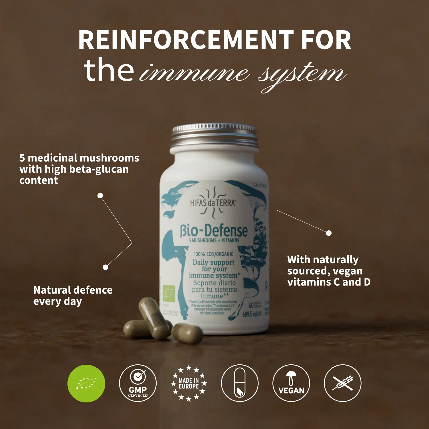 Hifas da Terra - Bio Defense - Daily support - 60 capsules